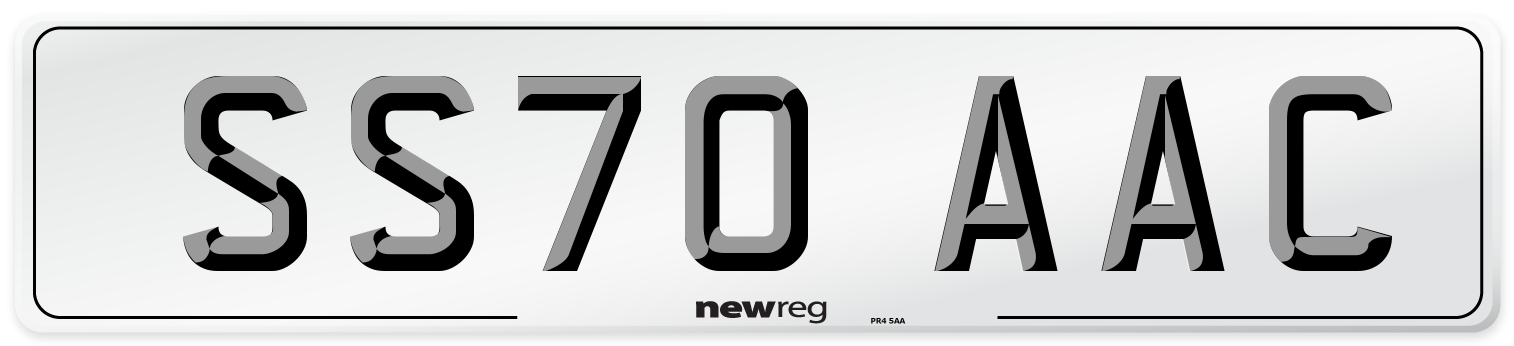 SS70 AAC Number Plate from New Reg